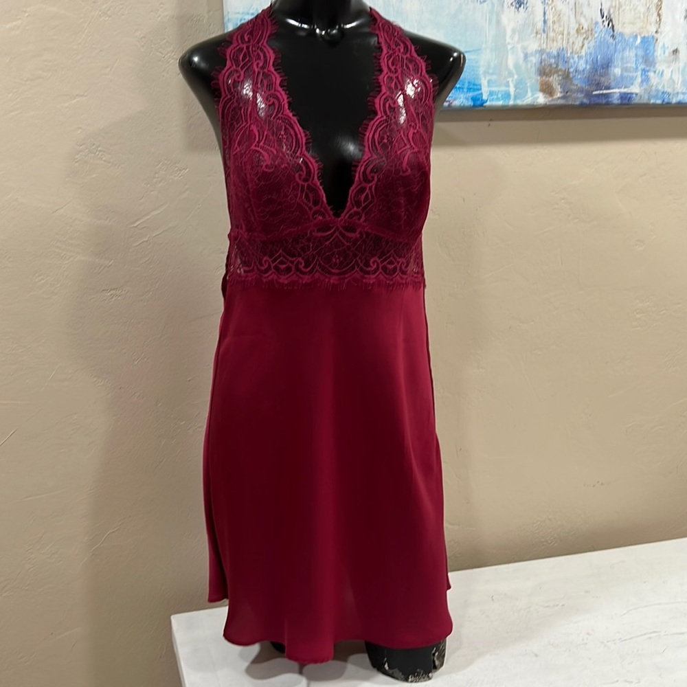 Adore Me Woman’s Small intimate red satin chemise lace